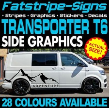 to fit VW TRANSPORTER T6 GRAPHICS STICKERS STRIPES DECALS DAY VAN CAMPER SWB LWB