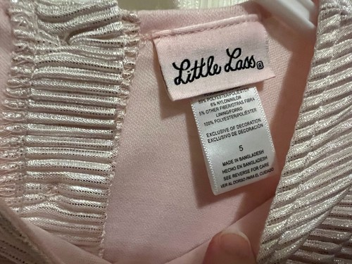 LITTLE LASS GIRLS 2 PIECE PINK BLACK DRESSY TOP LEGGINGS SET SIZE 5 NWT - Picture 8 of 12