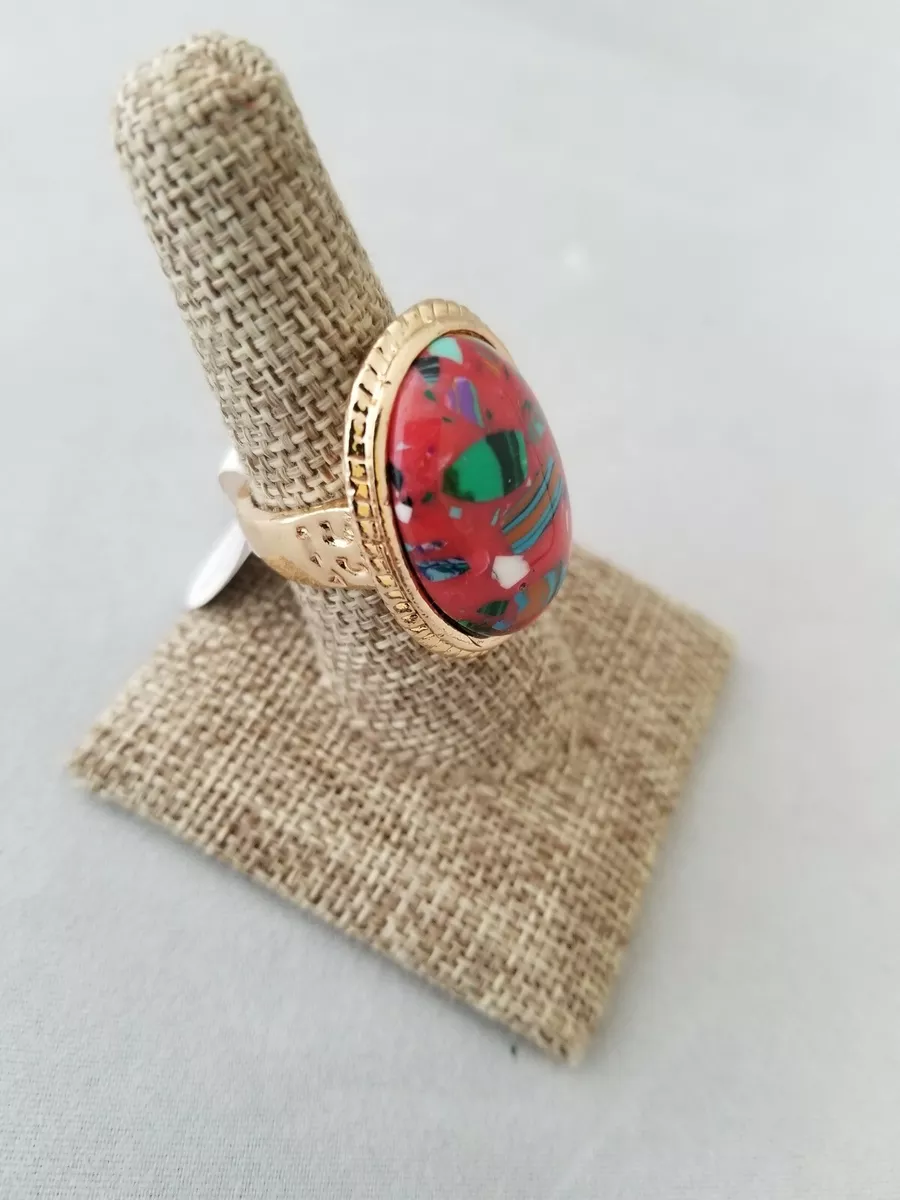 Red stone costume on sale ring
