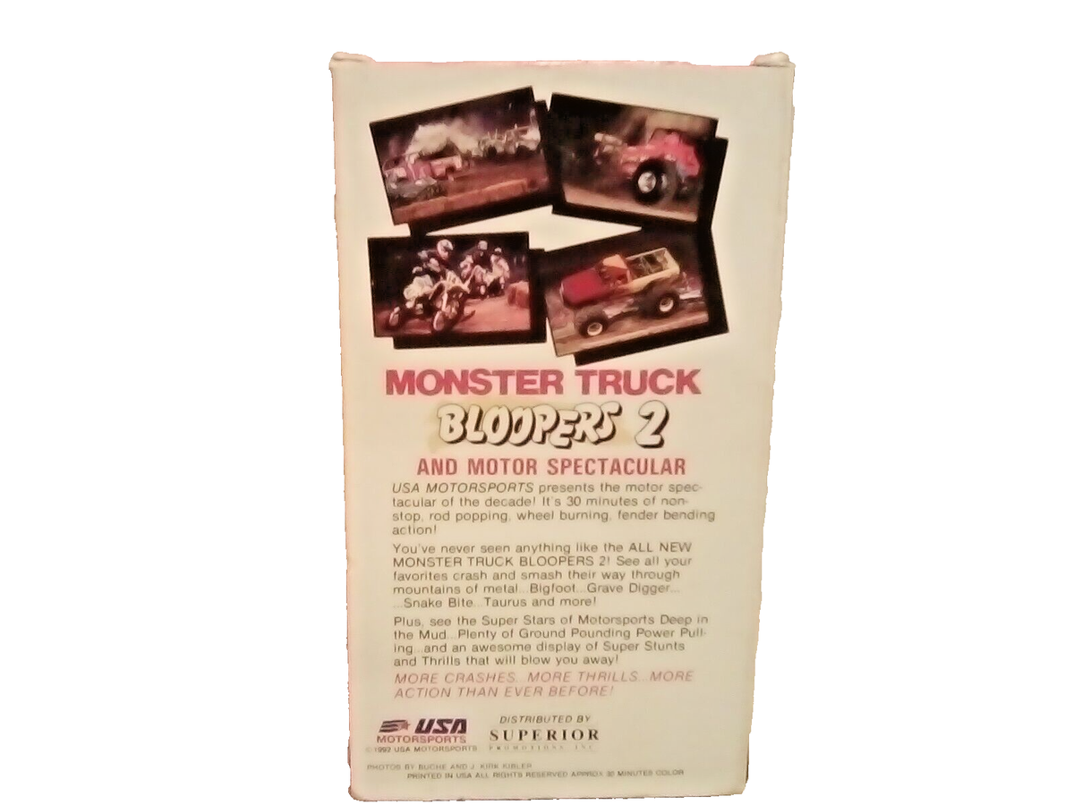 USA Motorsports Monster Truck Bloopers 2 VHS 1992 EX. | eBay