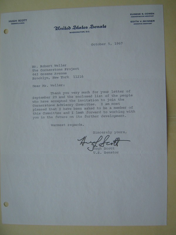 SIGNED personal letter PENNSYLVANIA Senator HUGH SCOTT genuine VINTAGE rare