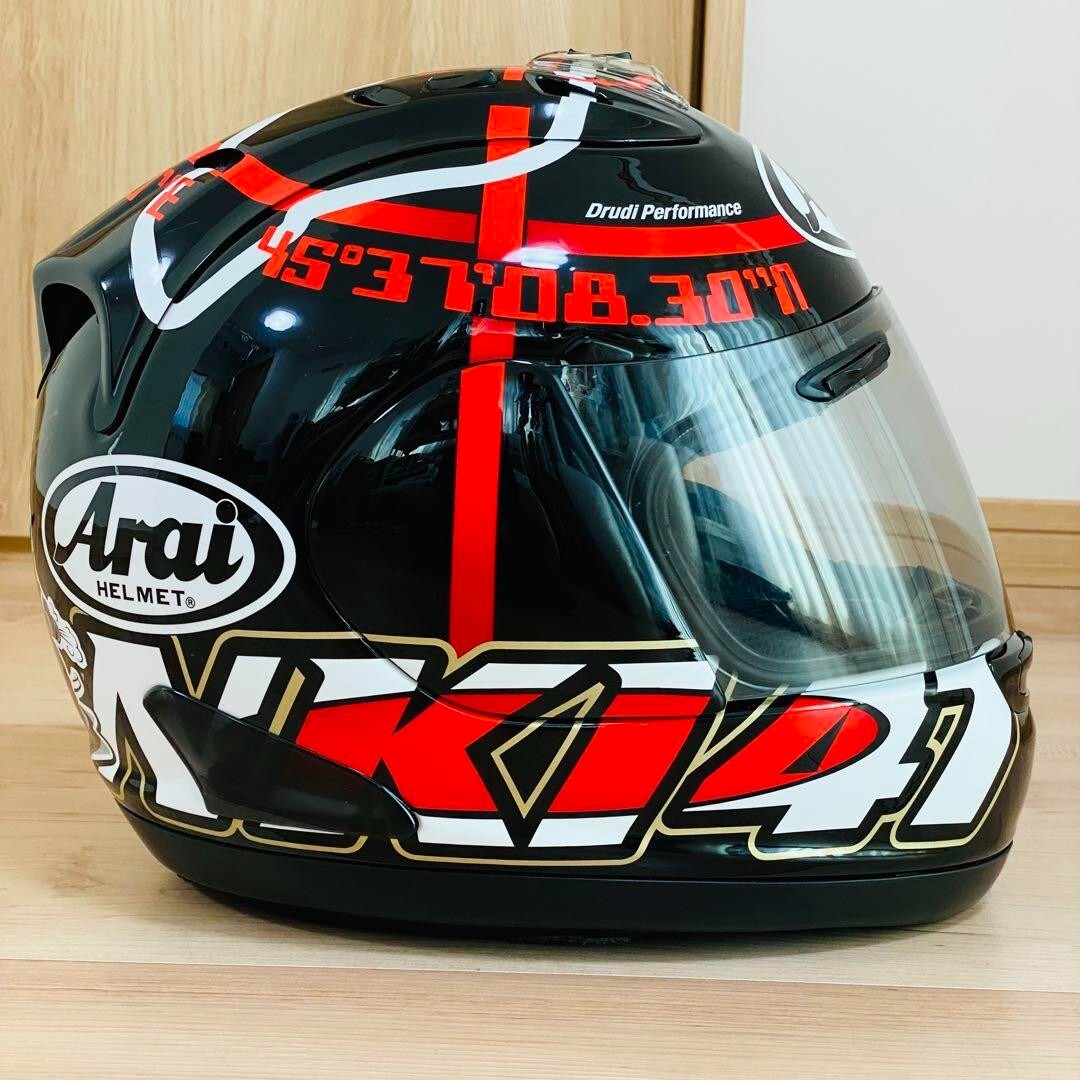 Autographed ARAI RX-7 RR5 Haga Noriyuki Full Face helmet