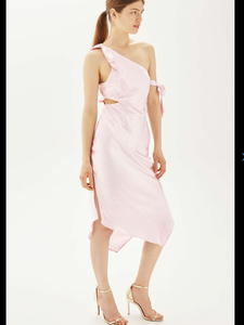 topshop pink one shoulder dress