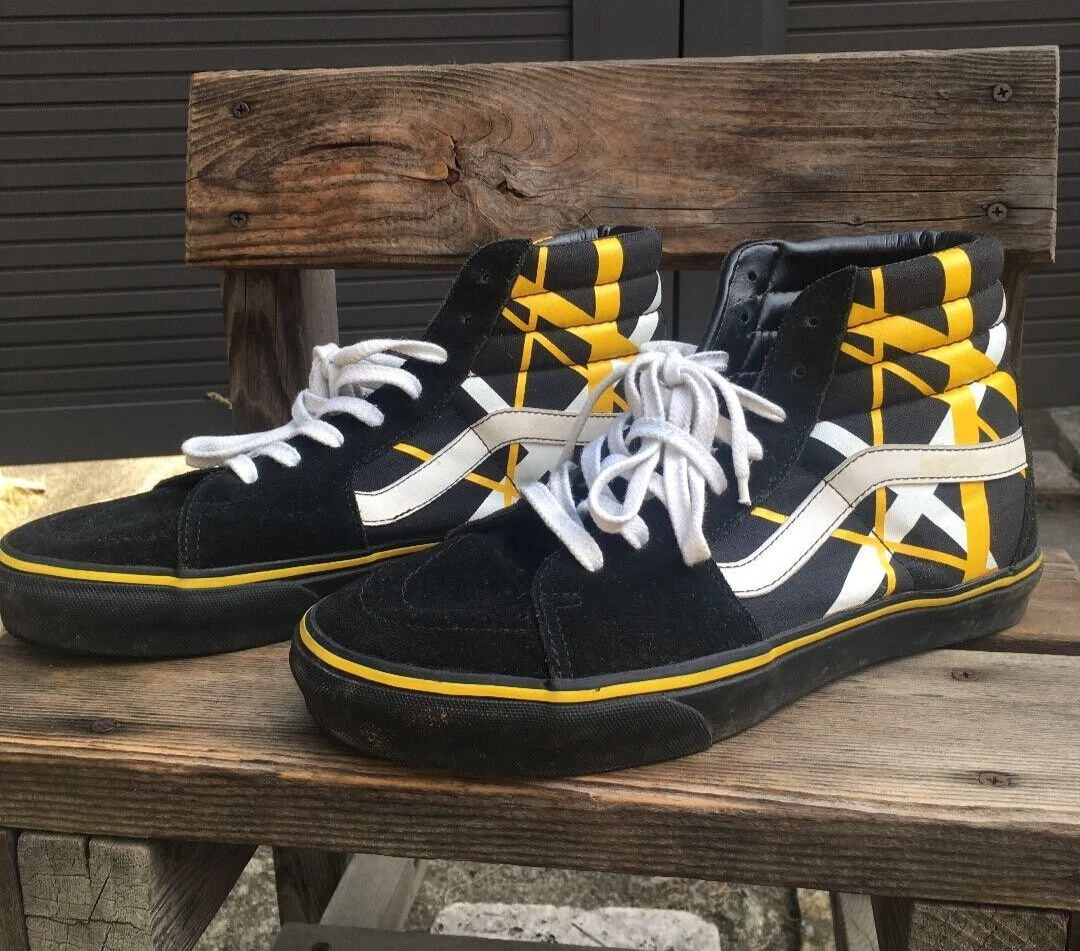 Vans x X-Large Shoes Sk8-HI Black/Yellow Size US 8.5/26.5cm Preowned Van Halen