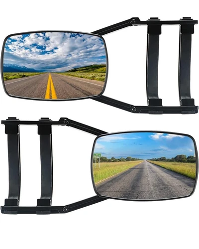 2X Universal Clip On Towing Mirror For Trailer Safe Hauling Adjustable Extension