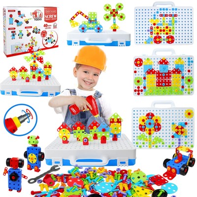 STEM Toys 232 Pcs Drill Set Building Blocks DIY Educational Construction Engi...