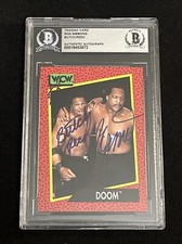 BUTCH REED & RON SIMMONS “DOOM” 1991 IMPEL WCW SIGNED AUTOGRAPHED CARD BAS