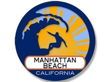4" MANHATTAN BEACH CALIFORNIA SURFING SURF SUN STICKER DECAL MADE IN USA