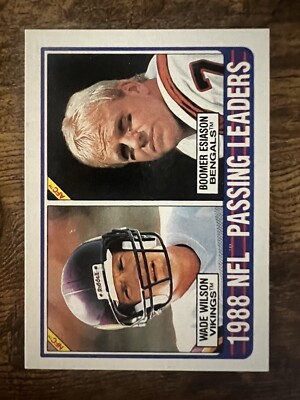 1989 Topps - #217 Boomer Esiason, Wade Wilson - Passing Leaders