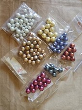 Glass Beads 10-14mm Round Pearl Glass Beads for Jewelry Making Multi 111 pcs