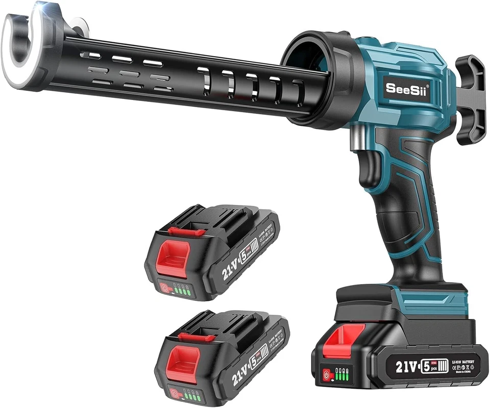 UNBRAND Seesii Akku-Kartuschenpresse Kartuschenpistole für 300ml Kartuschen 2 Batterie