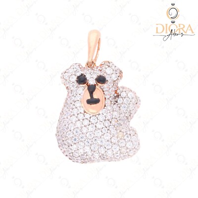 Iced Out Panda Pendant with Rose Gold Plated Hip Hop Simulated Charm Pendant