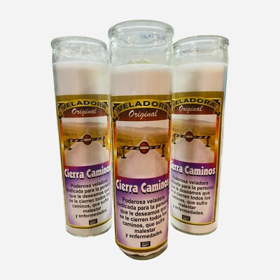 3x set, Cierra Caminos Veladora Preparada, Close Roads Fixed Candle