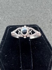 Sterling Silver Small Black Onyx Ring Size 6