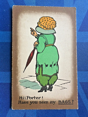 Reg Carter ? Comic Postkarte 1910er Jahre Suffragette Mode Stimmen Frauen Haremshose