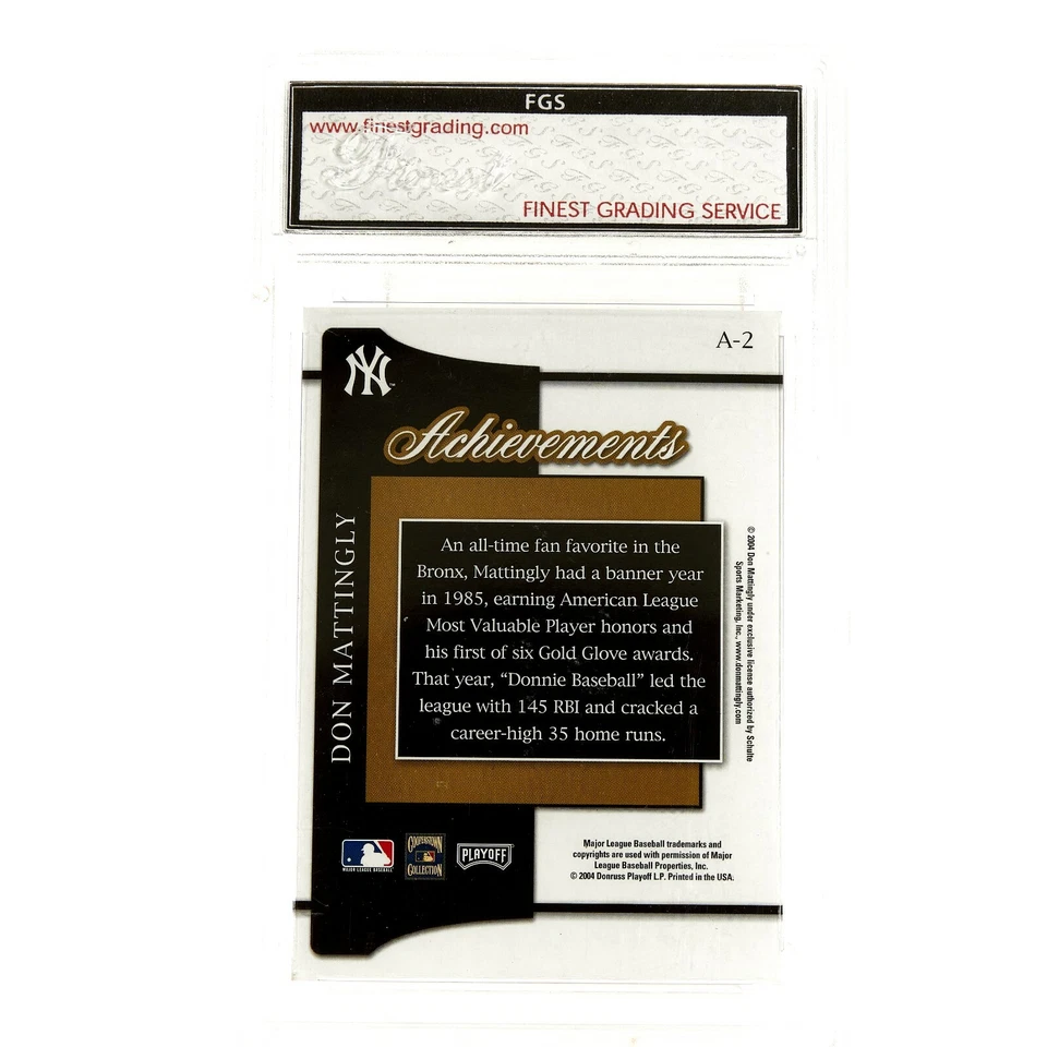 Graduado 2004 Playoff Prestige Don Mattingly Logros Nueva York Como Nuevo 10 Foto 2 de 2