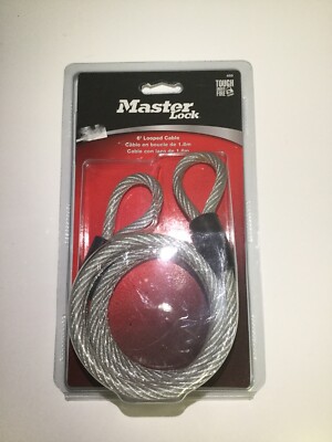 MASTER L Vinyl Coated Braided Steel Security Cable,Self Coiling,6 ft.,Steel, 65D