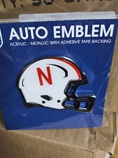 Nebraska Cornhuskers HELMET Chrome Metal Domed Emblem FOOTBALL CAR AUTO  NEW