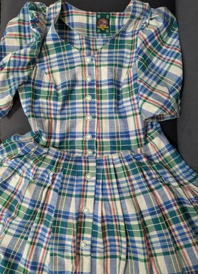 Alpine Trachten Linzner Trachtenkleid Damen 98% Baumwolle Karo Gr. 38 Vintage - Bild 1 von 4
