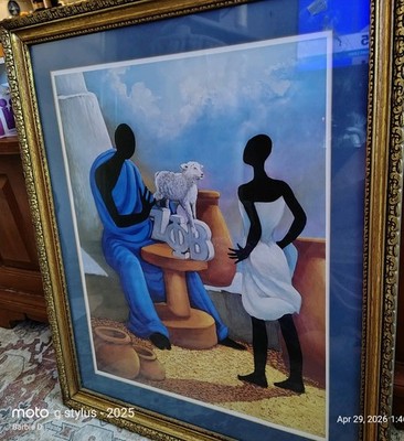 Beautiful Vintage Zeta Phi Beta Sorority Signed and Framed Willie Nash92 Print 