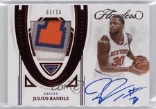 2021-22 Panini Flawless Ruby 7/15 Julius Randle #FPA-JRN Patch Auto s6i