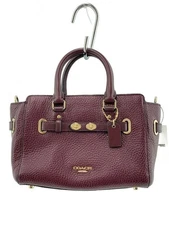 [Excellent+] COACH F37635 Bordeaux Swagger Leather 2way Shoulder Bag Handbag