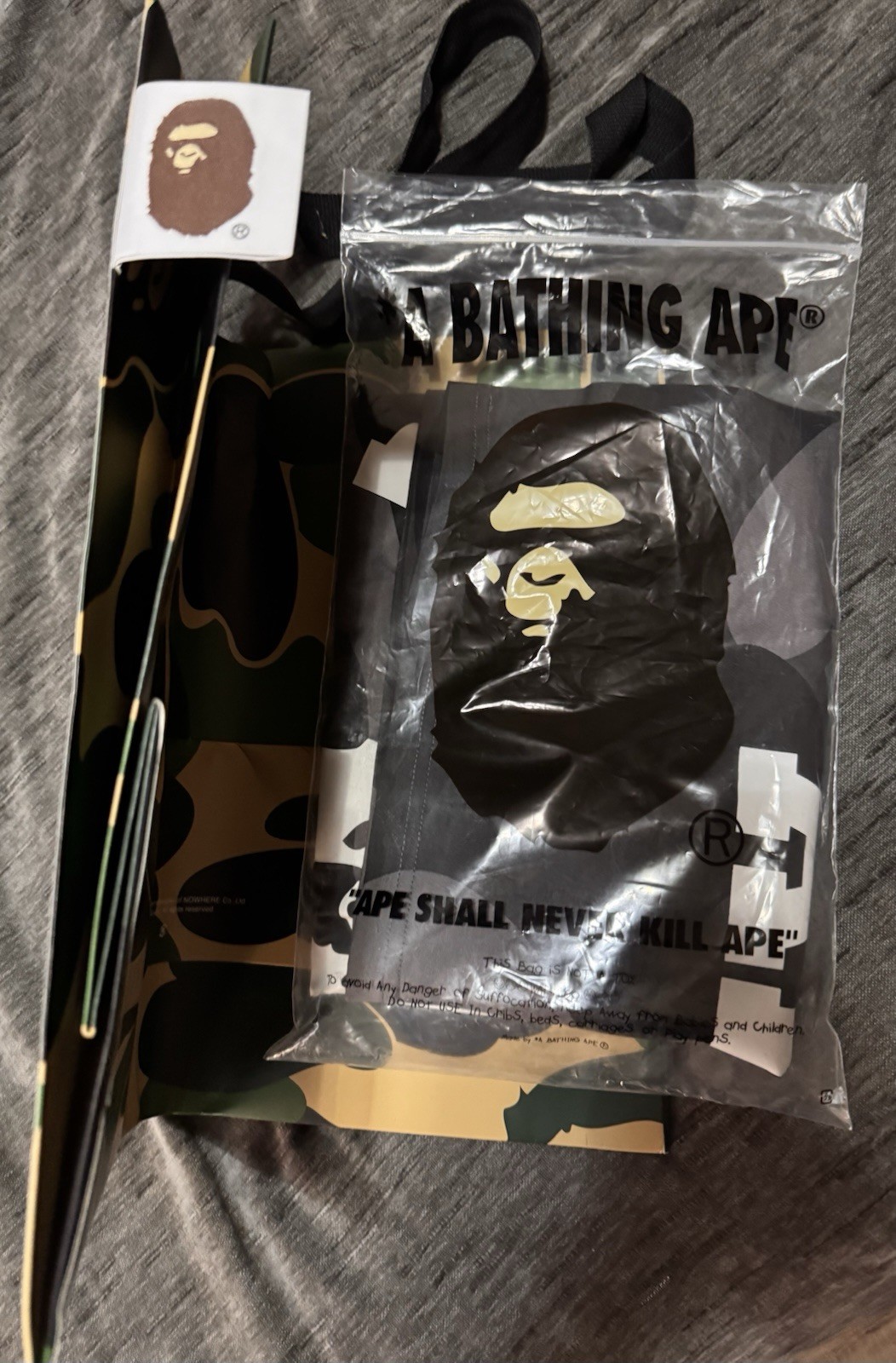 A Bathing Ape Camouflage Logo Crew Neck Cotton Jersey T-Shirt Men’s Large