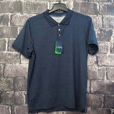Chaps Men's Size L Navy Blue Classic Fit Short Sleeve Golf Polo Shirt NWT