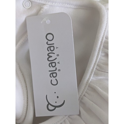 NWT Calamaro Baby White Ruffle Neck Bodysuit Sz 24 Months Spanish Clothing Brand - 第 5/5 張圖片