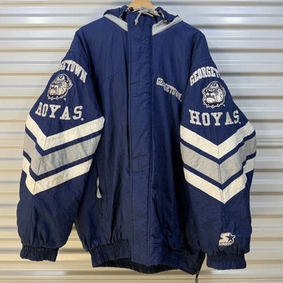 Vintage Starter Georgetown Hoyas NCAA Blue White Hooded Jacket