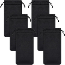 6Pcs Microfiber Sunglasses Pouch Soft Drawstring Bag for Glasses Phone Jewelry