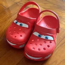 Kid s LIGHT-UP Lightning McQueen Crocs boys girls Shoe Clog Disney C8-C9 Size