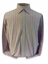 Charles Tyrwhitt Dress Shirt Men 17.5-36 Light Blue Pink Check Slim Fit