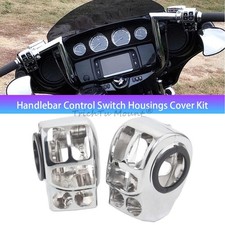 A Pair Chrome Switches Housing Cover For Harley Touring Street Glide 2014-2023
