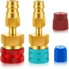 Adapter Kit, R1234yf to R134a Conversion Quick Couplers, Blue and Red High Low S