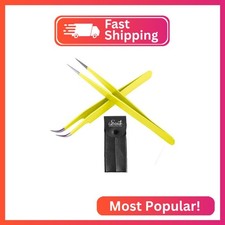 SIVOTE Eyelash Extension Tweezers for Classic  Volume Lashes, 2-Pack, Yellow