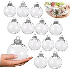 Clear Plastic Ball Decor - Set of 12 DIY Christmas Decorative Balls,DIY Clear