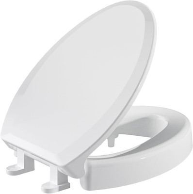 Elevated Toilet Seat Riser for Seniors, 3'' High, Soft Close, Easy Install