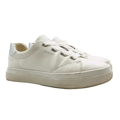 GANT Women White Leather Lace Up Sneakers Shoes EUR 39 UK 5.5 US 7.5
