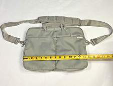 Incase Laptop Case Bag Gray 13" Green Fleece Lining Pockets Shoulder Bag