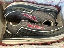 Altra Timp IQ Mens Size 8.5 Gray Red Zero Drop Foot Shape Atheltic Trail Shoes