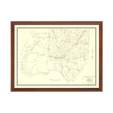 Old Map of Dyer County, TN 1936 - Vintage Tennessee Art