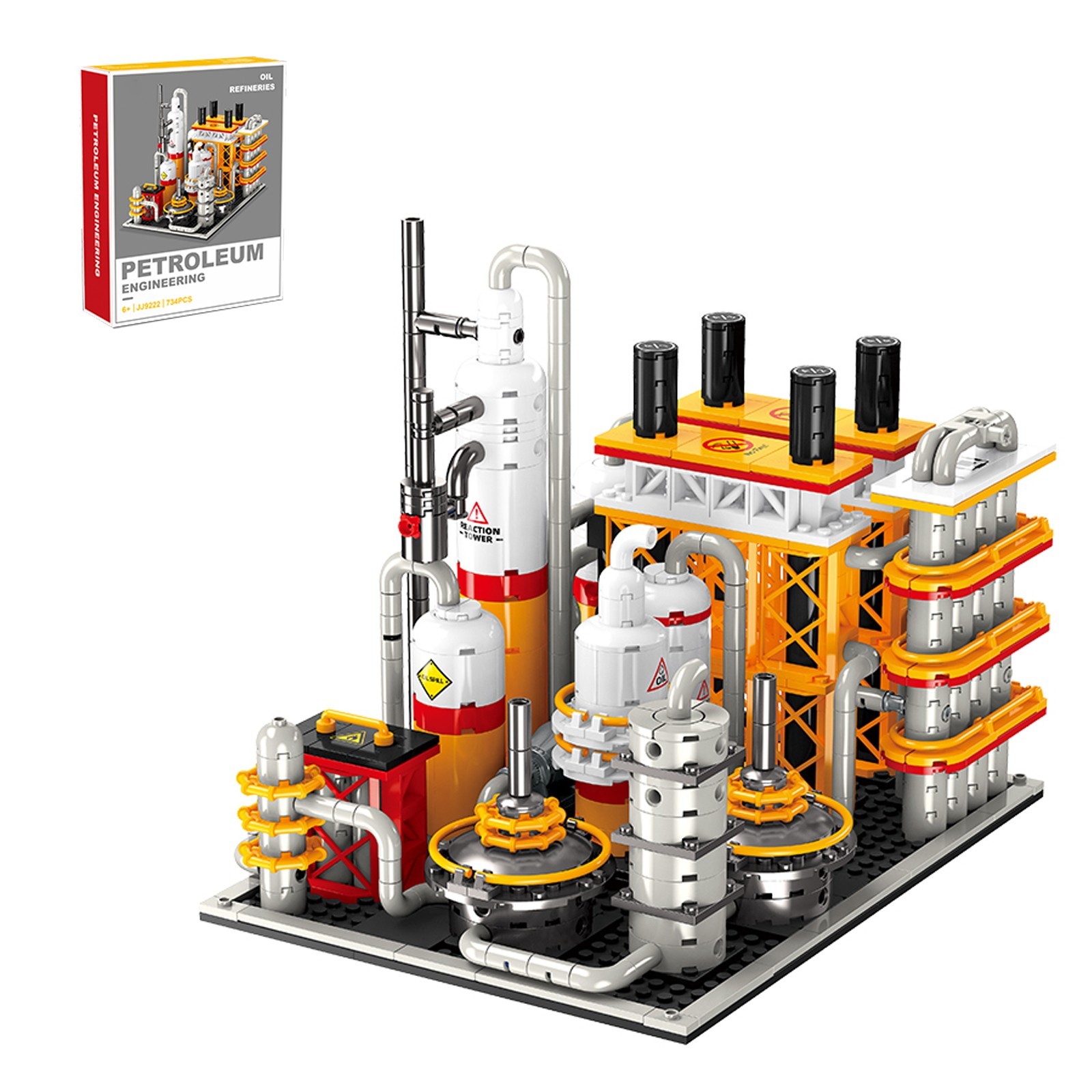Oil Refinery Building Blocks 734PCS Industrial Chemical Plant MOC Display Toy