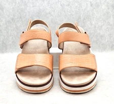 Woman's Vionic Brielle Platform Sandals Melon Croco 6 Medium W/Box