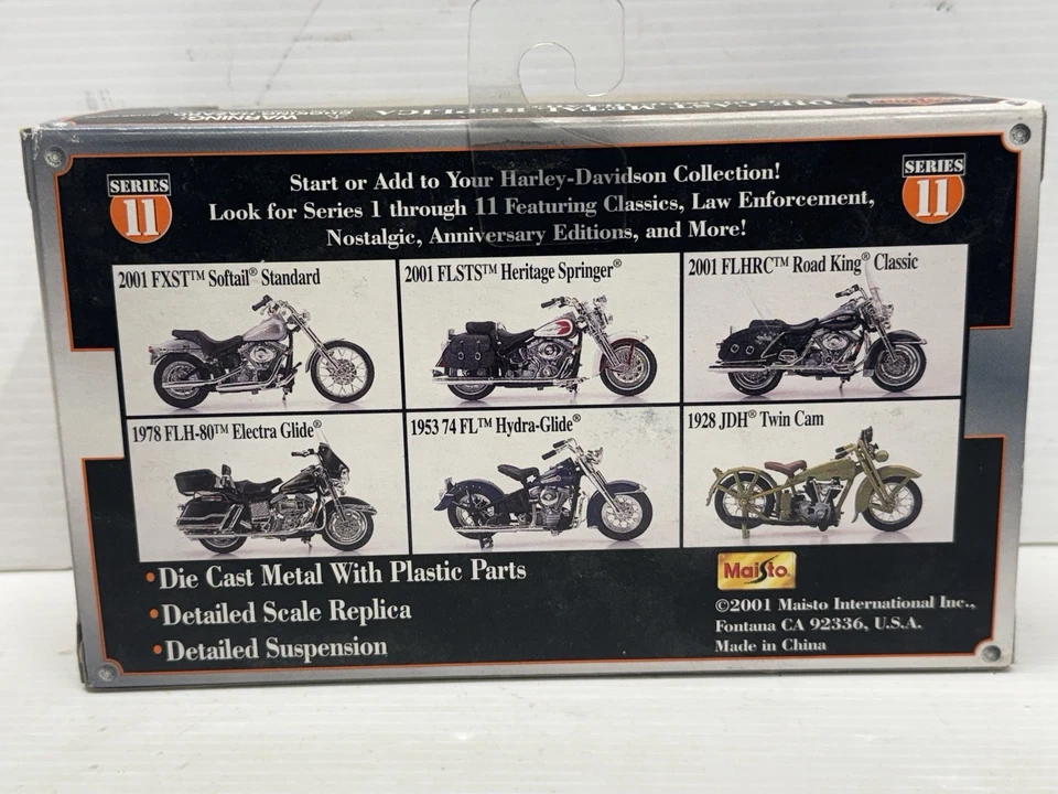 Maisto 1:18 1928 JDH Harley Davidson Twin Cam Die Cast/Plástico série 11 na caixa - Imagem 3 de 4