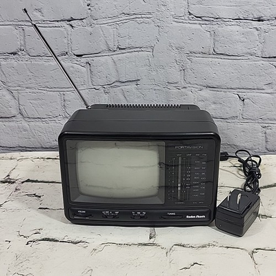 #ad Memorex Radio Shack Portavision Portable 5quot; TV Television AM FM Radio Battery $69.99