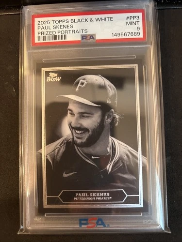 2025 Topps Black & White Prized Portraits Paul Skenes Pirates PP3 PSA 9