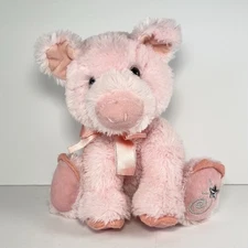 Russ Berrie & Co Shining Stars Pink Pig Sitting Bean Bag Plush Stuffed Toy 8”