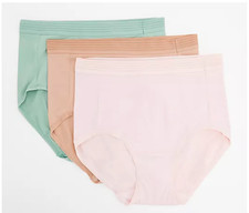 BREEZIES Set of 3 Mesh Illusions Stripe Full Brief A506559