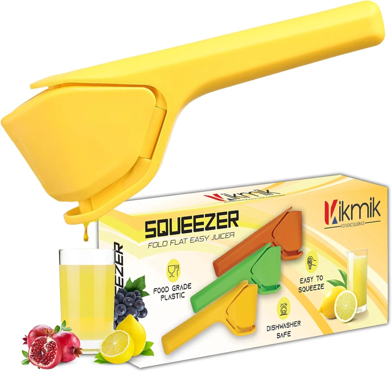 Lemon Squeezer -Manual Fruit Juicer: Effortless Juicing with Space-Saving Ergono